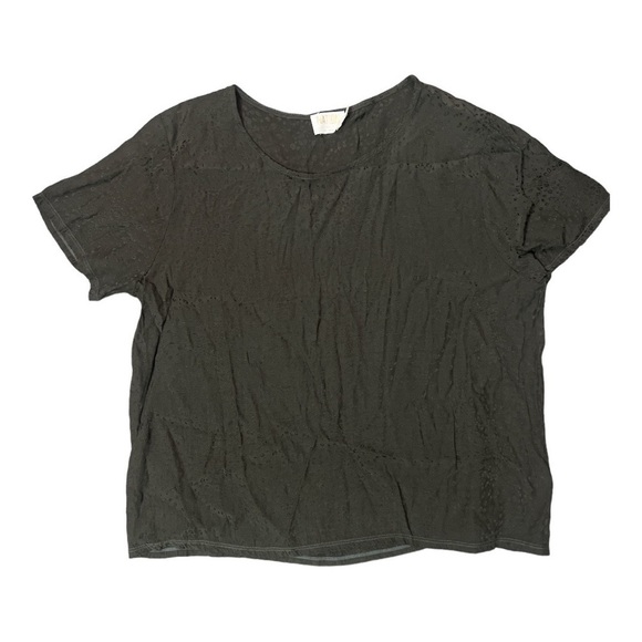 Nation LTD Olive Green Leopard Print Blouse Size Large Made in the USA MN1 - Picture 1 of 4